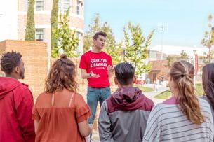 Student giving a campus tour